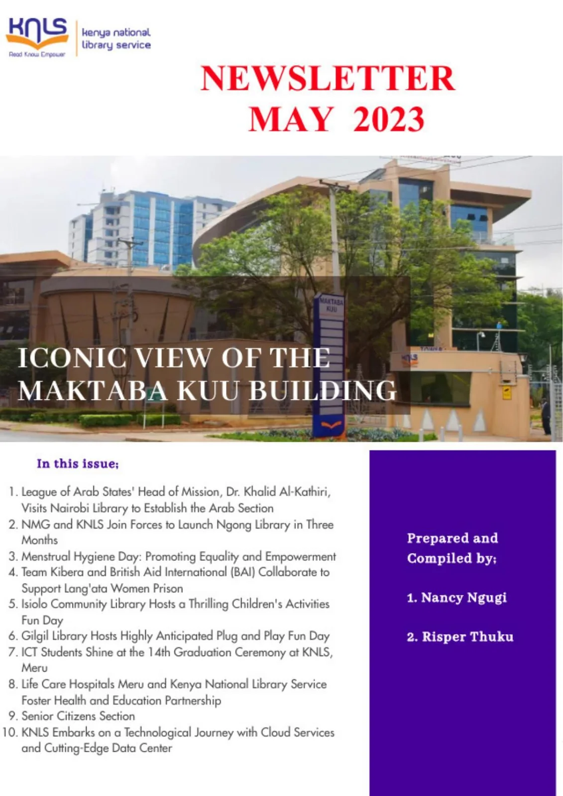 Cover of the May 2023 Newsletter