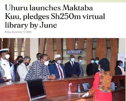 H.E Uhuru Kenyatta launches Maktaba KUU